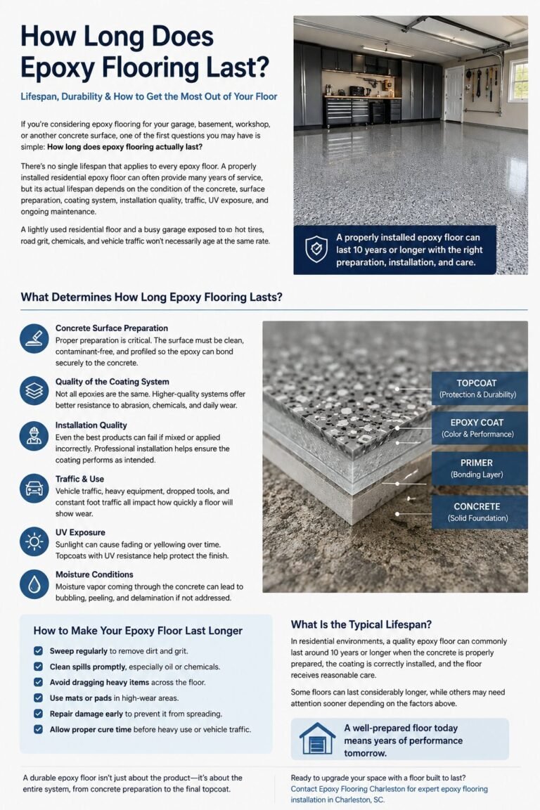 Epoxy flooring lifespan and durability guide for residential and garage floors